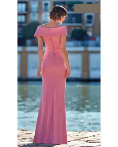 Vestido Largo Con Escote Asimétrico Valerio Luna | Jayme Shop