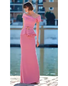 Vestido Largo Con Escote Asimétrico Valerio Luna | Jayme Shop